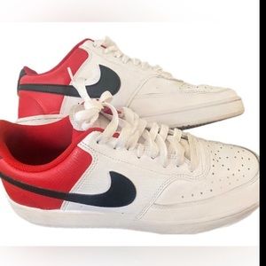 Nike Court Vision Red Black Men's Basketball Sneakers Shoes Size 9